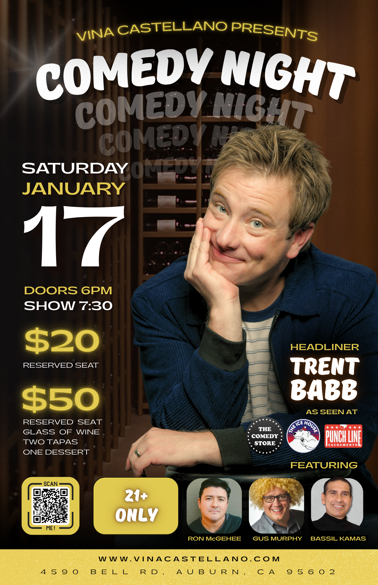 Ticket & Tapas - Corks and Comedy